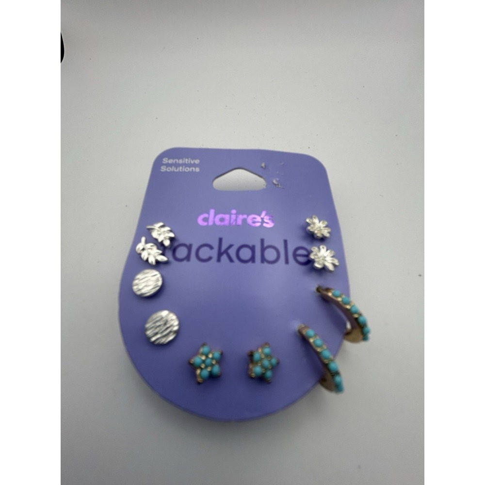 Claire's 10 pairs sensitive solutions stud flower etc & a mixed lot earrings‎